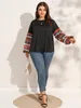 Finjani Plus Size Spring Autumn Lg Sleeve Shirt 여성 꽃 프린트 캐주얼 블라우스 느슨한 대형 D3R0#