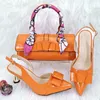 Dress Shoes Spring PU Leather Women And Bag To Match Set Nigerian Elegant Spike Heels Ladies Purse For Wedding Party