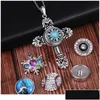 Pendant Necklaces Boom Life Trendy Faith Cross Style Snap Necklace Pendant With Link Chain Fit 18Mm Button Jewelry For Wo Jllnxg Drop Dhfyi