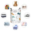 Sacos de lavanderia cesta suja bonito aeronaves nuvens lua e estrelas dobrável roupas balde de armazenamento brinquedo casa organizador à prova dwaterproof água