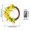 Decorative Flowers Hanging Wreath Realistic Spring Artificial Flower With Natural Rattan Design Rich Color Simulation Garland For Wall