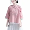 vestiti tradizionali cinesi per le donne camicia cinese qipao top stile donna vestito di linguetta chegsam vintage top abbigliamento etnico r1x9 #
