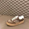 Luxury platform sneakers designer casual board shoes men vintage perforated embossed bulge women letter embroidery trainers brown blue