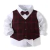 Autumn Baby Boys Formal Suits Ubrania dżentelmen Koszulka z długim rękawem