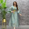 Vêtements ethniques Robe de Dubaï Moyen-Orient Arabe Bronzage Strass