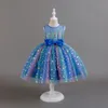 Lovely Turquoise Green Purple Wine Blue Girl's Birthday/Party Dresses Girl's Pageant Dresses Flower Girl Dresses Girls Everyday Skirts Kids' Wear SZ 2-10 D330276