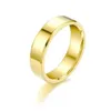 Anneaux de mariage Ramos Smoothless en acier inoxydable Rings Gold Color simple 4 mm 6 mm Femmes Men Amateurs Bijoux de mariage Cadeaux de fiançailles 24329
