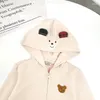 Giacche Felpa con cappuccio per bambini Cartone animato Orso Lettera Cappotto Capispalla Capispalla Vestiti per bambini Giacca per ragazzi Cappotti coreani per bambini Roupa