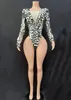 Novo Sparkly Sier Mirrors Bodysuit Sexy LgSleeves_eotard Gogo Stage Performance BirthdayCelebrate Dance Costume Rave Outfit Y4KH #