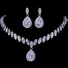 Emmaya Simulated Bridal Jewelry Sets Silver Color Necklace Sets 4 Colors Wedding Jewelry Parure Bijoux Femme Y2008102535