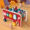 Jouets d'intelligence Babytoys Bebe Enfant en bas âge Enfants Jeu amusant en bois Activité Montessori pour enfants Éléphant battant Whackamole Marteau Pound Dhva1