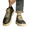 Повседневная обувь, мужские кроссовки, зимняя доска, модная кожа из микрофибры, увеличенная верхняя высота, плоская платформа для бега