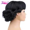 Wigs Lydia Synthetic Curly Natural Black Kanekalon Short Wig For African American Russian Women Heat Resistant Wigs Heat Resistant