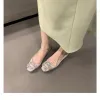 Loafers 2023 Summer Square Toe Rhinestone Flat Shoes Comfortable Casual Ballet Women Shoes Shallow Elegant Scarpe donna