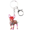 Kleryki Weveni Enamel Metal Chihuahua pies łańcuch kluczowy pierścień dziewczyna torba