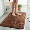 Tapetes de banho Banheiro Tapete Tapete Pé Pad Memória Cobblestone Absorvente Não-Slip Chuveiro Espuma Em Relevo Banheira