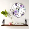 Orologi da parete Fiore Iris Acquerello Decorazioni per la casa Orologio da soggiorno Design moderno Adesivi digitali