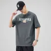 Camiseta de manga curta masculina de algodão puro 2024 primavera/verão casual gola redonda versão coreana com um design fofo e de nicho para tecido masculino