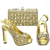 Dress Shoes Arrival Italian Ladies And Bags To Match Set Decorated With Rhinestone Bag African Sets 2024 Pumps Women