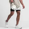 Verão esportes homens shorts 2 em 1 camo jogger correndo treino de fitness treinamento multifuncional calças secagem rápida ginásio 240322