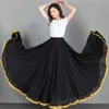 Lace Edge Retro Ethnic Xinjiang Dancewear 720 grader stor sväng hög midja danskjol flamenco scenprestanda kjolar s6sz#