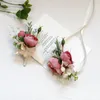 Boutnieres frs rose artificiali Silk Avorio Corsage Butthole Groomsmen Boutniere for Men Accories Wedding J83D#