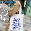 colorido Mati Azul Evil Eye Protecti Canvas Ombro Totes Bag Fr Masallah Nazar Harajuku Shopper Reutilizável Cott Bolsas 37Zk #