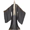 Chiff Black Hanfu Cloak Fairy Cardigan Chinese Chinese Traditial Cother Hanfu Coat Wide Sleeves Men Lemssion Wear Dnv16364 f1ri＃