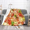 Decken Tortilla Pizza Deckenbezug Samt Lustiges Essen Superweicher Überwurf für Schlafzimmer Sofa Tagesdecke