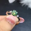 Ringar Green Sapphire Dainty Ring for Women Single Crystal Gemstone Anniversary Proposal Present Mother039S Day Her7868627 Drop Delivery Dhkal