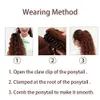 Afro kinky krullende paardenstaartklauwclip in paardenstaart Ombre T1B/4/27 Human Hair for Women Remy Hair Clip in paardenstaartverlengingen