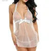 Lingerie sexy pour femmes en dentelle de dentelle pour femmes teintures de taches de nuit sous-vêtements g-string babydoll sommiers robe robe nightwear y240329