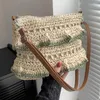 Evening Bags Ruffles Straw Satchel Handbag Purse Detachable And Adjustable Strap Women Fashion Crossbody For Travel Camping Holiday