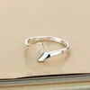 Cluster Rings Simple Silver Jewelry Pure 925 Ring Women Ribbon Design Solid Lady Charm Gift