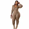 Plus Size Abbigliamento donna Tute Skinny Pagliaccetti Sexy One Piece Felpa con cappuccio Abiti Tute Lavorate a maglia Bodyc Dropship all'ingrosso 34OV #