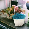 Geschirr-Sets 3 Stück Rattan Korb Picknick gewebt Weben Süßigkeiten Obstkörbe Kunststoff Gemüse Handheld Mädchen