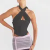 Débardeur Corset sans manches pour femmes, dos nu, soirée en Club, haut sexy, col licou, slim, court, printemps et été