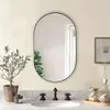 1pc 24x16inch Oval Wall Mounted Mirror, Modern Decor for Bedroom Bathroom Entryway Living Room Gallery Wall, Home Decorations