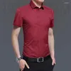 Men's Dress Shirts Man Tops Plain Clothing Business And Blouses For Men Long Sleeve Formal Cool Asia Silk Slim Fit Designer Normal In S