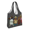 Shopping Bags Kawaii Print Capybara Squad Tote Bag Durable Canvas Shoulder Shopper Pography Handbags