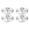 Ensemble de vaisselle 4 PCS Saucer en acier inoxydable Distes de vinaigre assiettes multi-usages Assaisonnement Soja Round