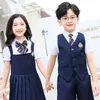 Enfants japonais coréen uniforme scolaire maternelle primaire 90-160 cm garçon fille gilet gilet cravate Dr ensemble vêtements costume E1vA #