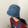 Geniş Memlu Şapkalar Kova Vintage Denim Şapk Unisex Katlanabilir Balıkçı Erkekler İçin Yaz Açık Gölgeli Güneş Kapakları Gorras Bob Panama H240330