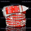 Belts Punk style womens screw belt Y2K rhinestone womens belt PU leather womens belt decoration T240330