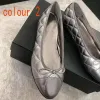 Parigi Scarpe di canale di lusso Ballerine nere Scarpe da donna Marche Trapuntate in vera pelle Slip Ballerina Punta rotonda Scarpe da donna Dr Chann O516 #