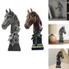 Figurines décoratives Tête de Cheval Statue Art Moderne Collection de Figurines Sculpture Animale Ornement de Bureau pour étagère Chambre Salon Maison