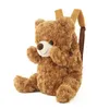 40Cm Children Cute Plush toy Lovely Cartoon Brown Bear Backpack Kawaii School bag girls boys Kindergarten Birthday Festival gift 240318