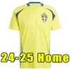 24/25 Sweden 2024 Euro Cup National Team Soccer Jersey Home Away Gyokeres Isak Holm Larsson Cajuste Football Shirts Kids and man Kit Set Kulusevski Elanga