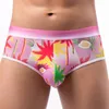 Underpants Mens Sexy Swimsuit Printing Breathable Pouch Panties Slip Hombre Underwear Erotic Men's Briefs Bikini Pink