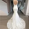 Aviana Dentelle Applique Manches Sirène Mariage Dr Pour Mariée 2023 Backl Élégant Spandex Robe De Mariée Col En V Spaghetti Sangle G3Ji #